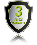 3 års garanti ingår i priset!