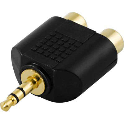 Tillbehör hbb Adapter 2 x RCA hona till 3.5mm hane 