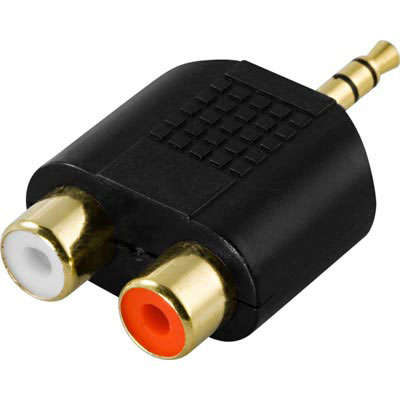 Tillbehör hbb Adapter 2 x RCA hona till 3.5mm hane 