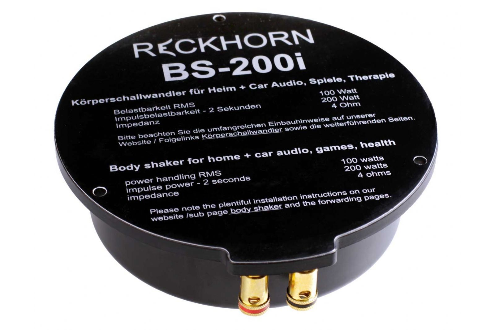 Subwoofers Reckhorn BS-200i body shaker Demo