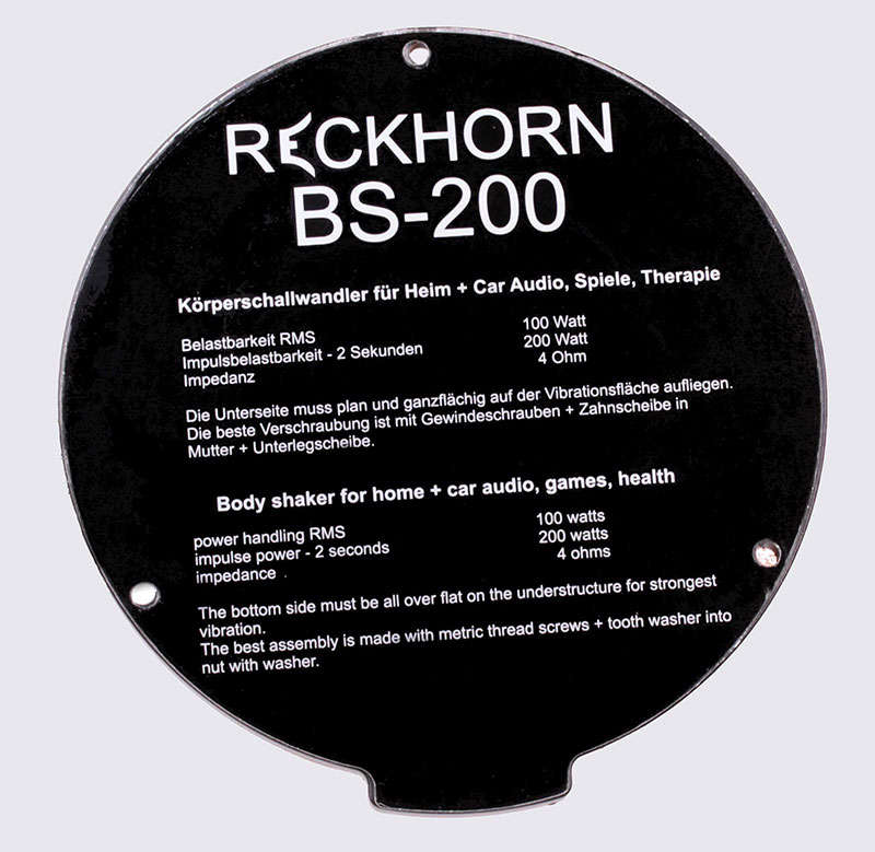 Subwoofers Reckhorn BS-200i body shaker