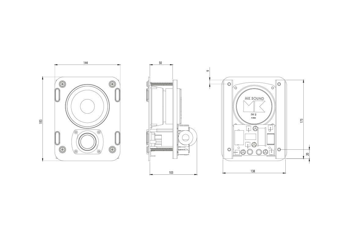 Högtalare M&K Sound IW5 4-tums in-wall högtalare