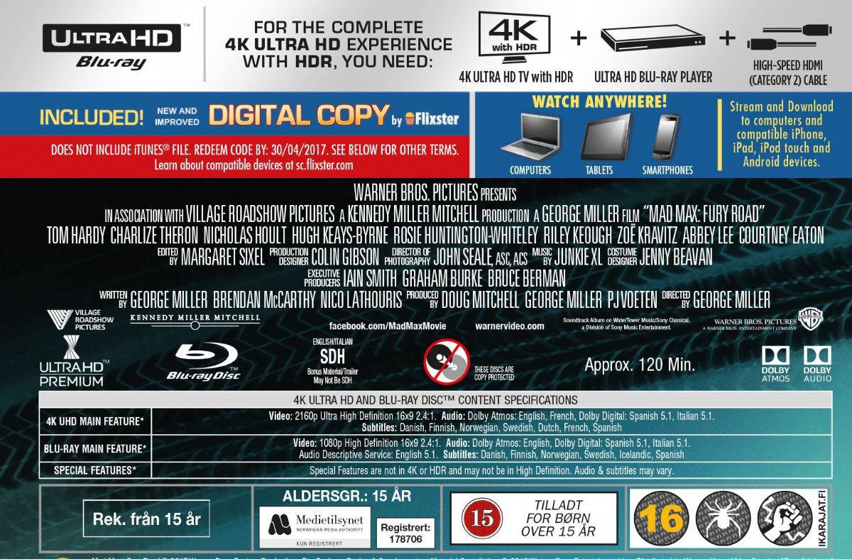 Media Blu-Ray Mad Max: Fury Road 4K Ultra HD (2015)