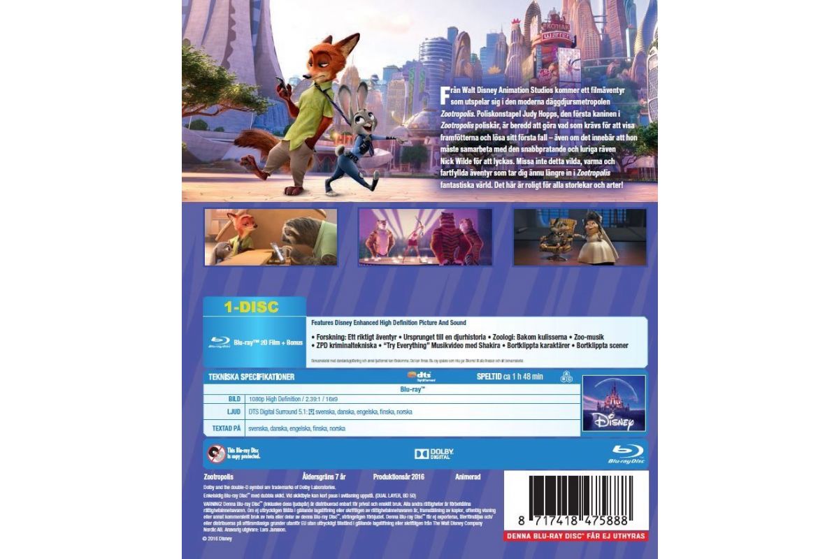 Media Blu-Ray Zootropolis (2016)