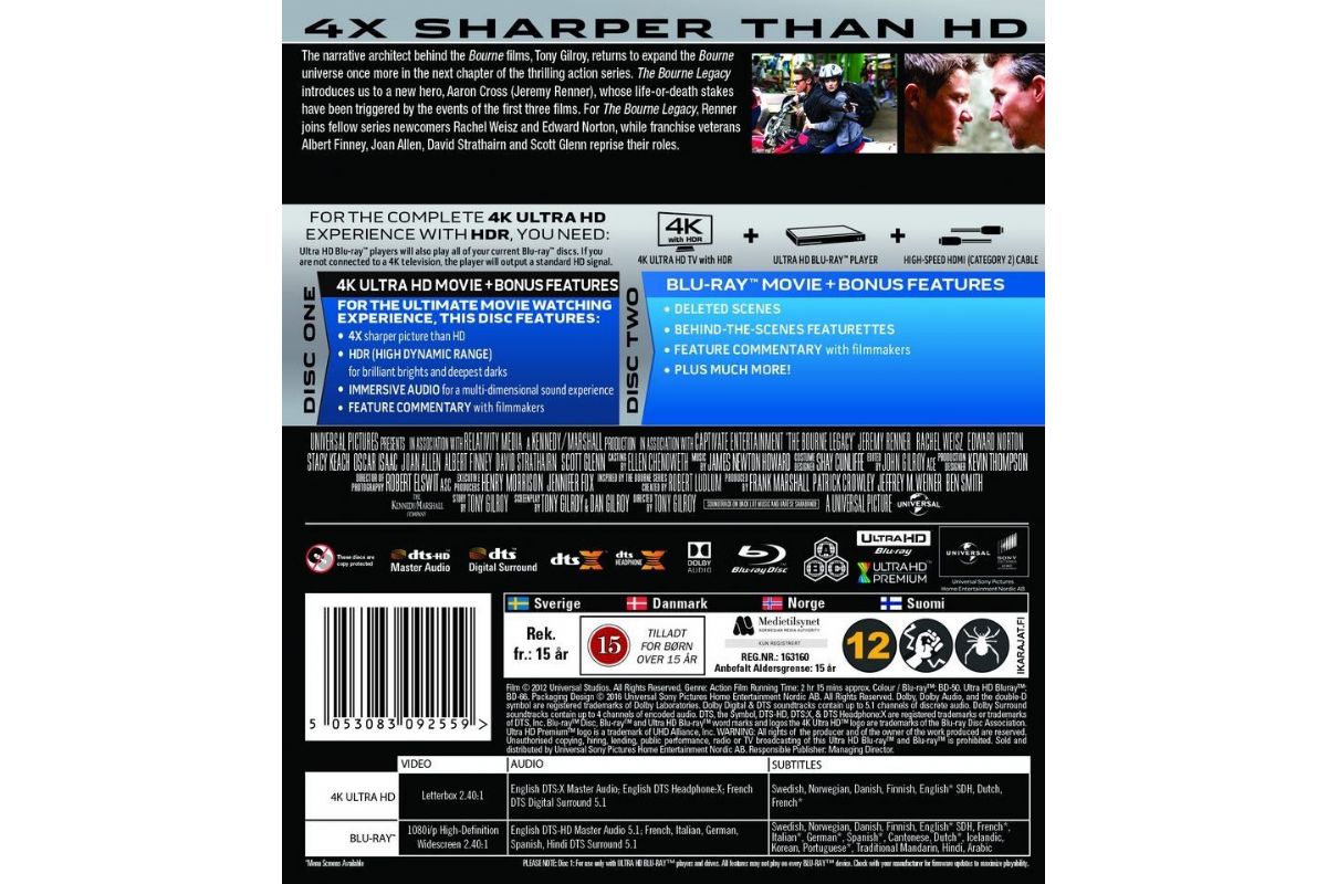 Media Sony The Bourne Legacy 4k Ultra HD (2012)