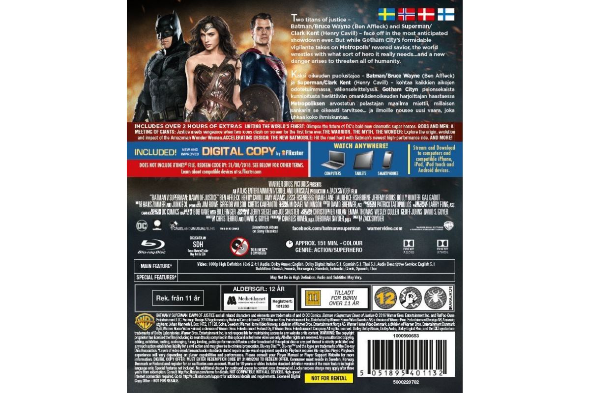 Media Blu-Ray Batman v Superman (2016)