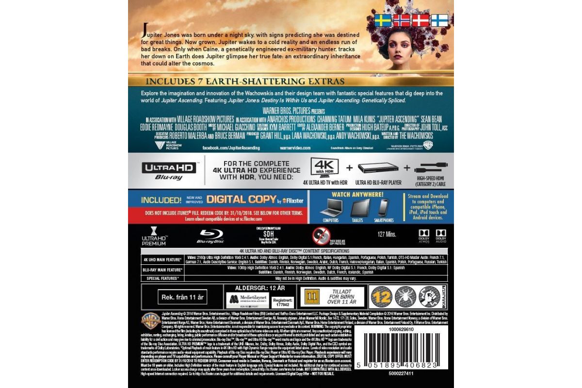 Media Blu-Ray Jupiter Ascending 4K Ultra HD (2015)