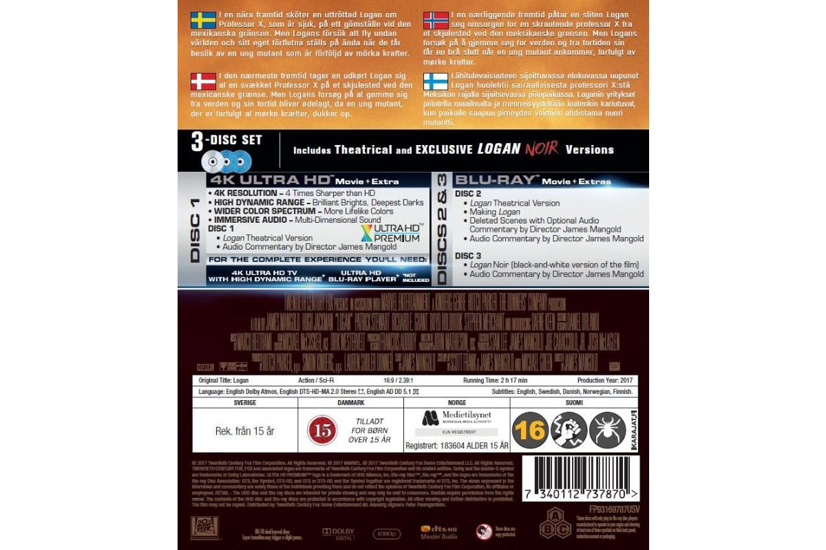 Media Blu-Ray Logan 4K UHD (2017)