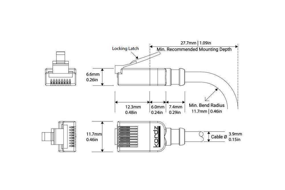 Kablar Kordz Cat6 Slim Profile Network Patch Cord