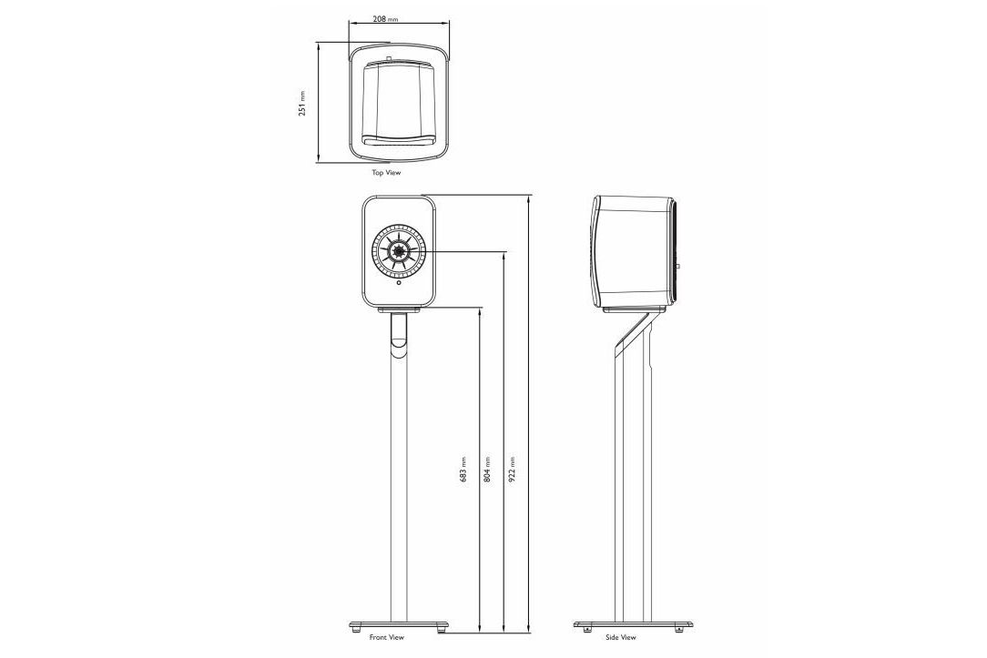 Tillbehör KEF S1 Floor Stand Vit Visning Demo