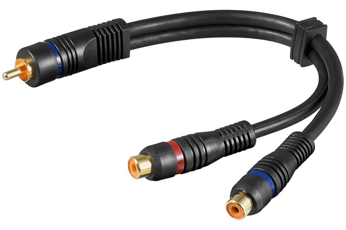 Kablar hbb Split Y-adapter 1 RCA hane - 2 RCA hona 