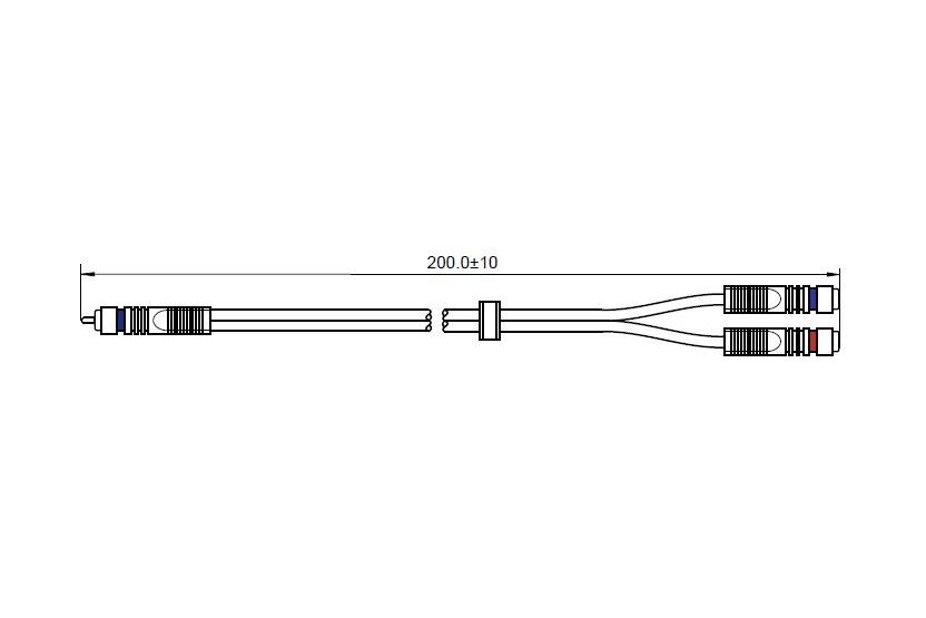 Kablar hbb Split Y-adapter 1 RCA hane - 2 RCA hona 