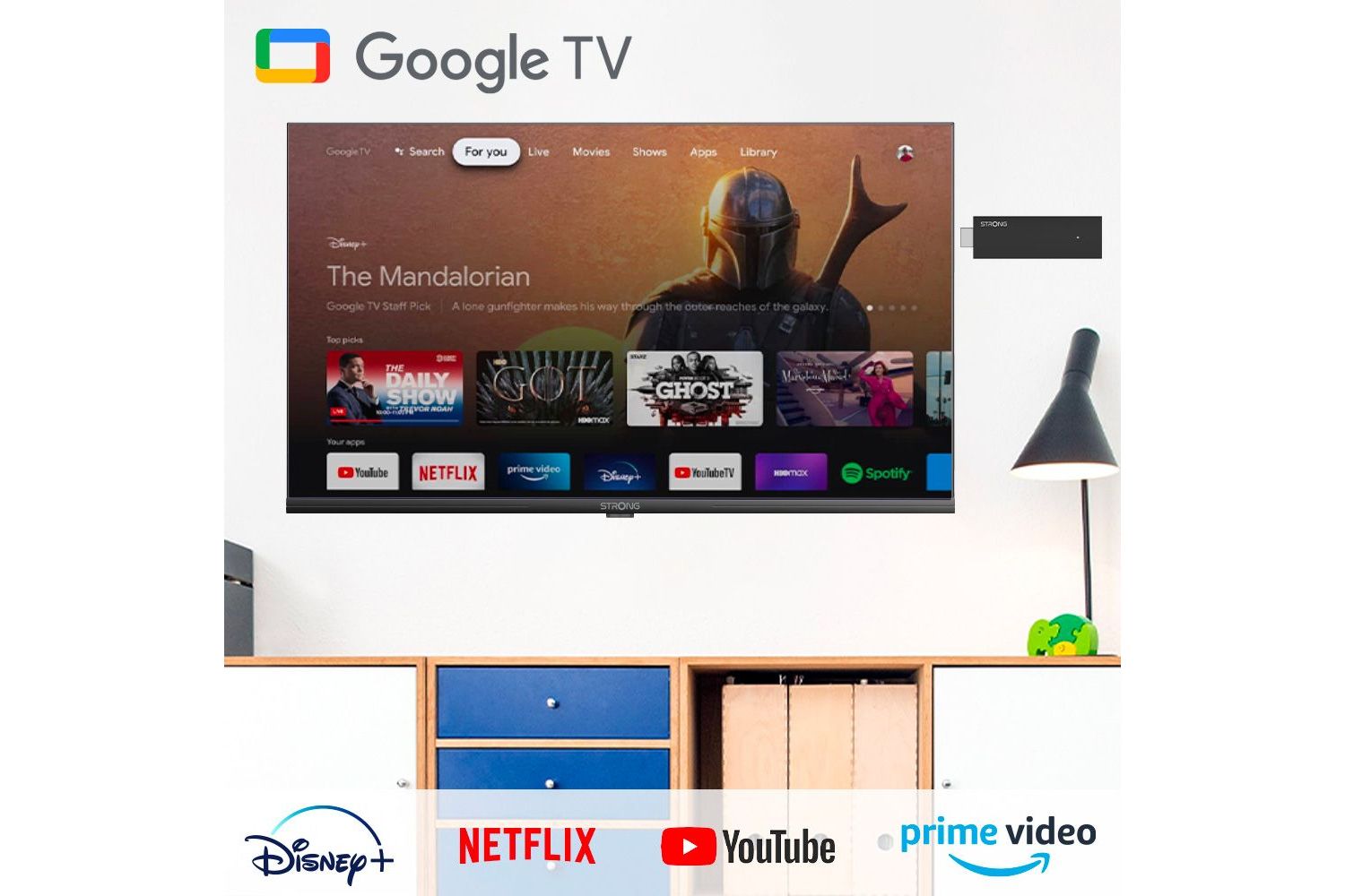 Blu-Ray/Mediaspelare Strong Google TV stick 4K