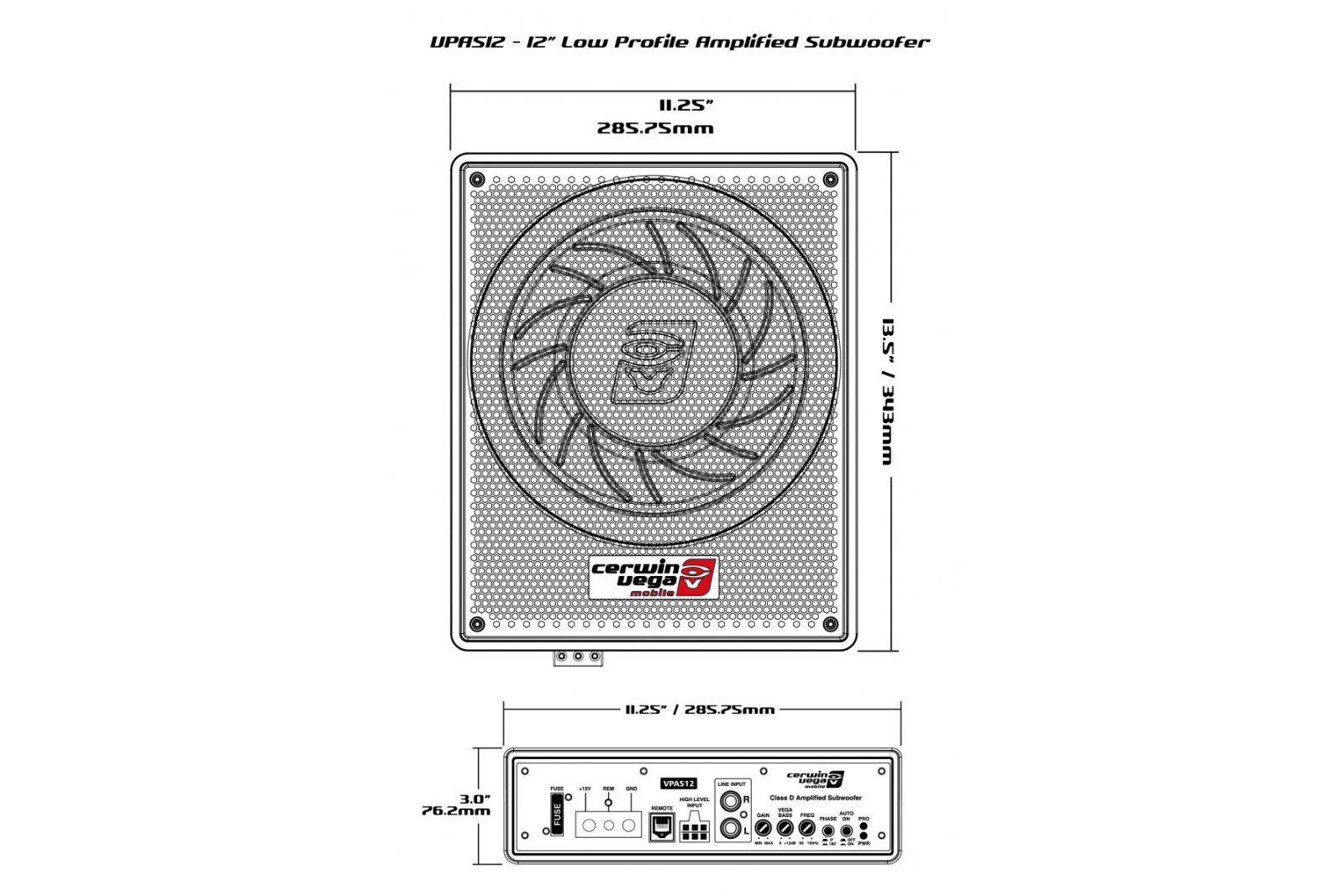 Bilstereo Cerwin Vega VPAS12