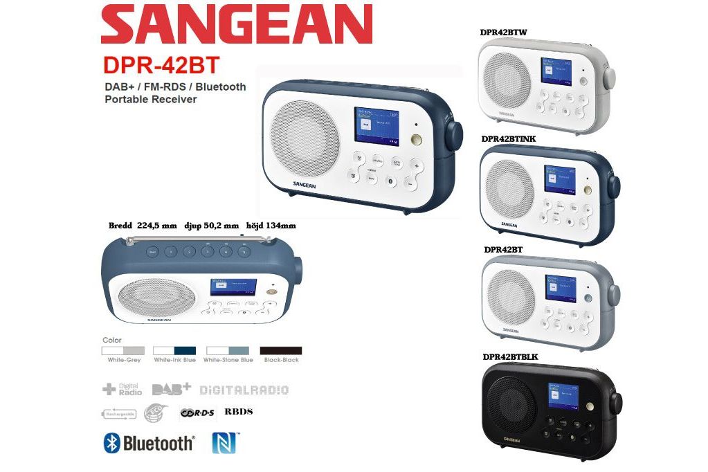 Bluetooth högtalare Sangean DPR-42BT DAB+/FM-RDS/Bluetooth radio