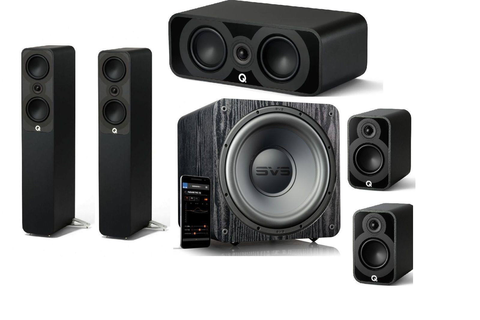Högtalarpaket Q Acoustics QA 5040 - 5.1 paket med SVS subwoofer