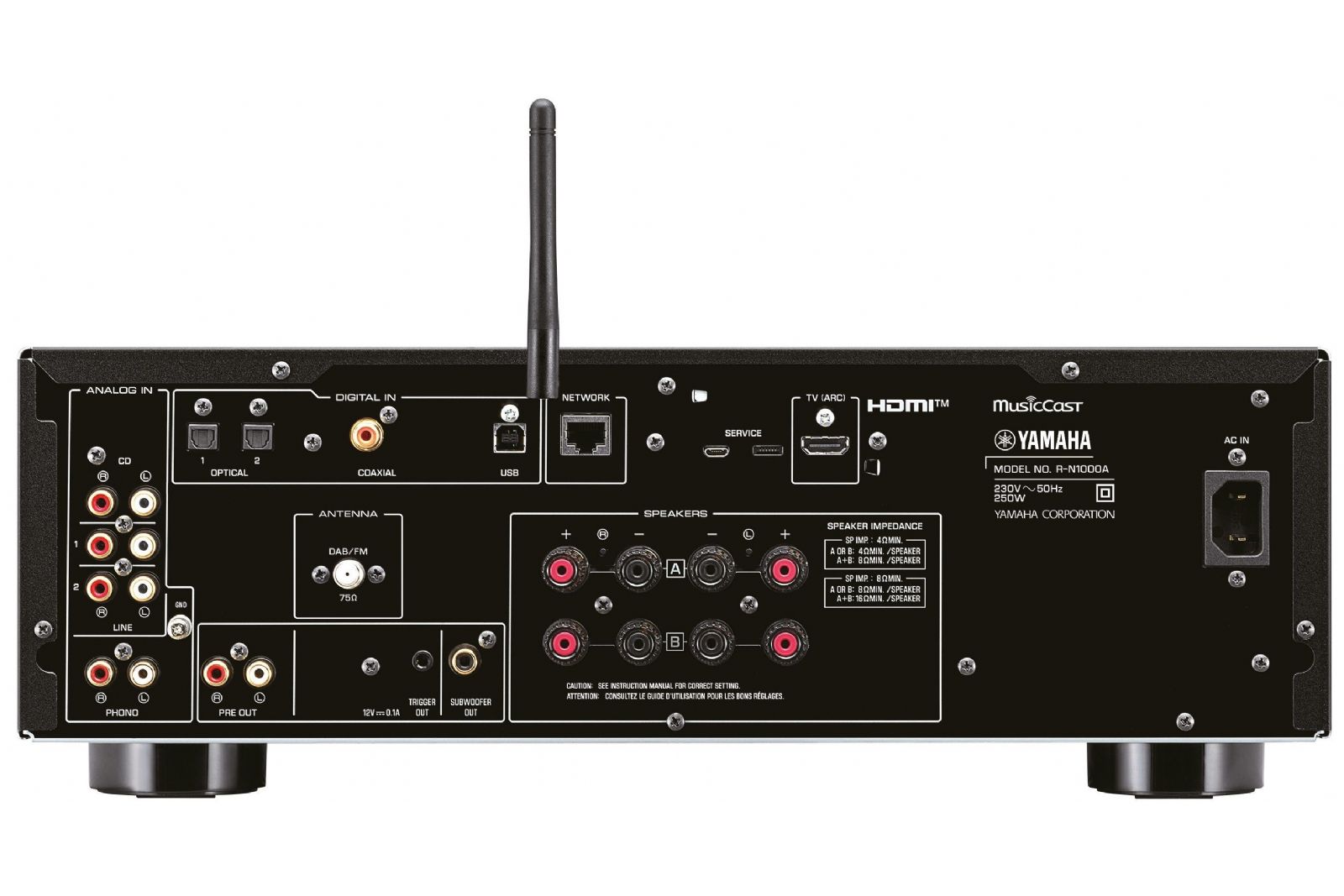 Förstärkare Yamaha R-N1000A stereoreceiver med nätverksstöd