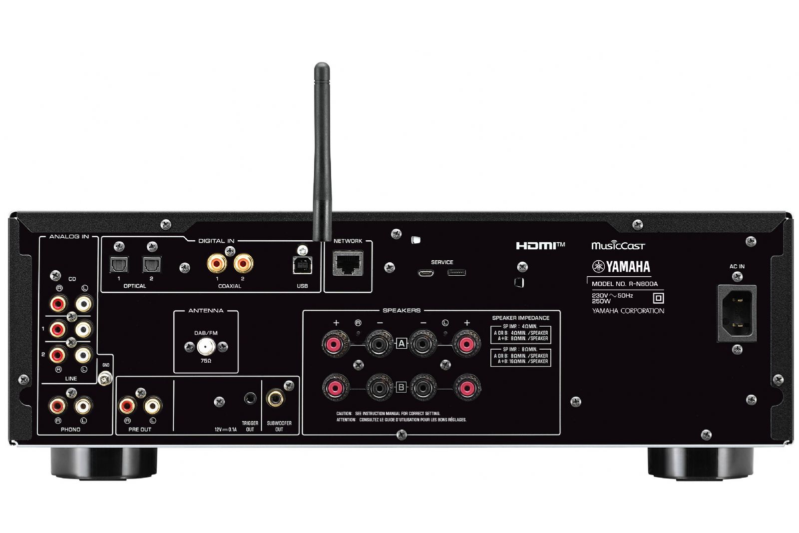 Förstärkare Yamaha R-N800A stereoreceiver med nätverksstöd