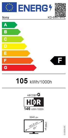 Energibeskrivning för Sony KD-65X75WL 65-tums 4K LED Google TV