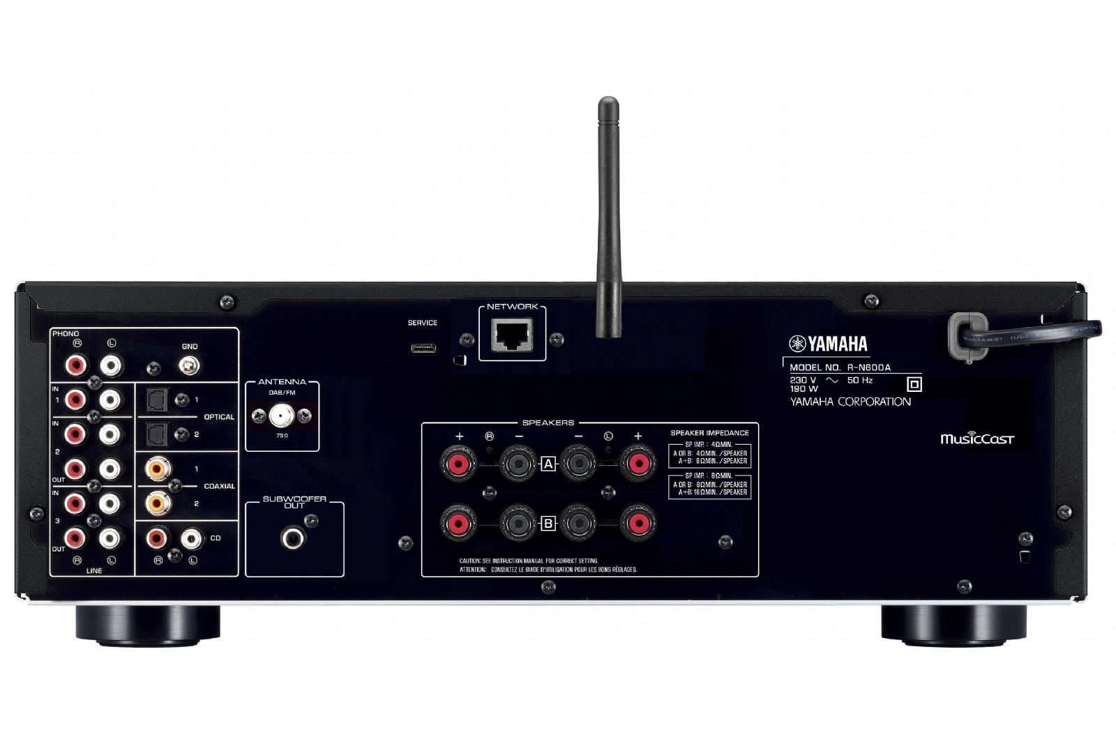 Förstärkare Yamaha R-N600A stereoreceiver med nätverksstöd