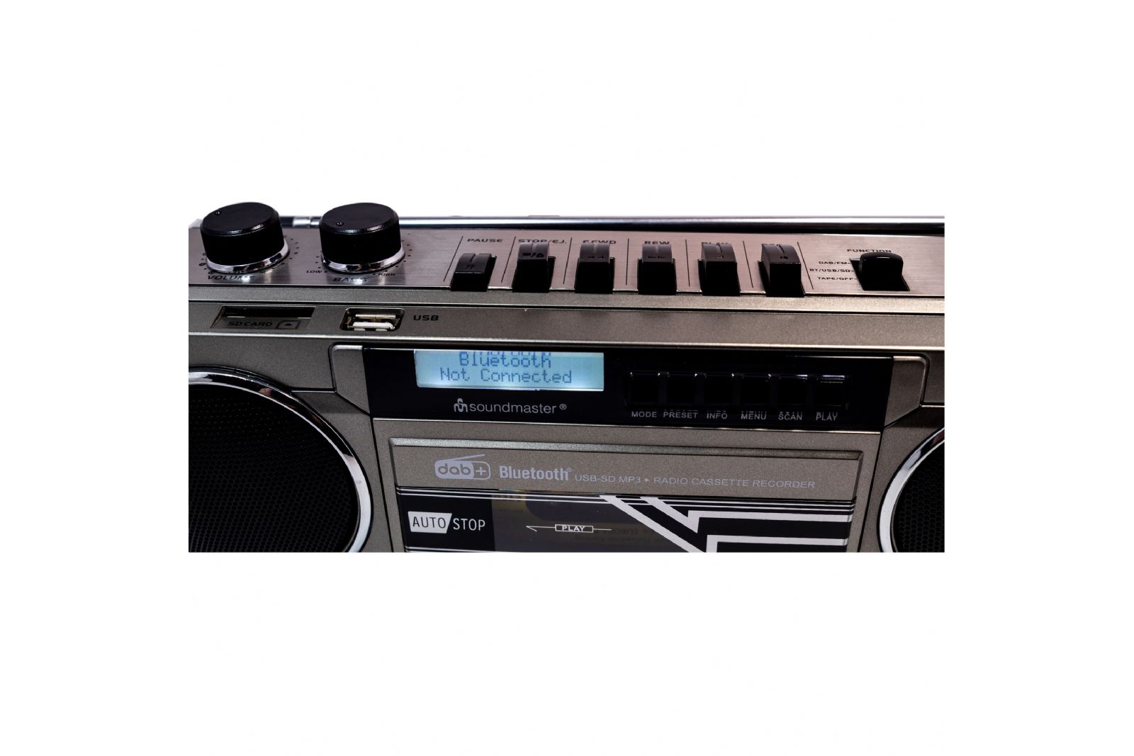 Bluetooth högtalare Soundmaster SRR70TI Retro kassettradio med Bluetooth