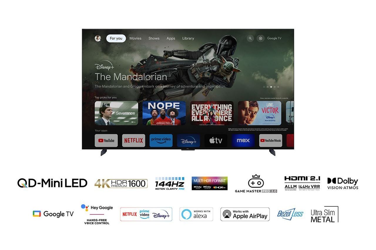 TV-apparater TCL 98C805 QD-Mini LED 4K Google-TV