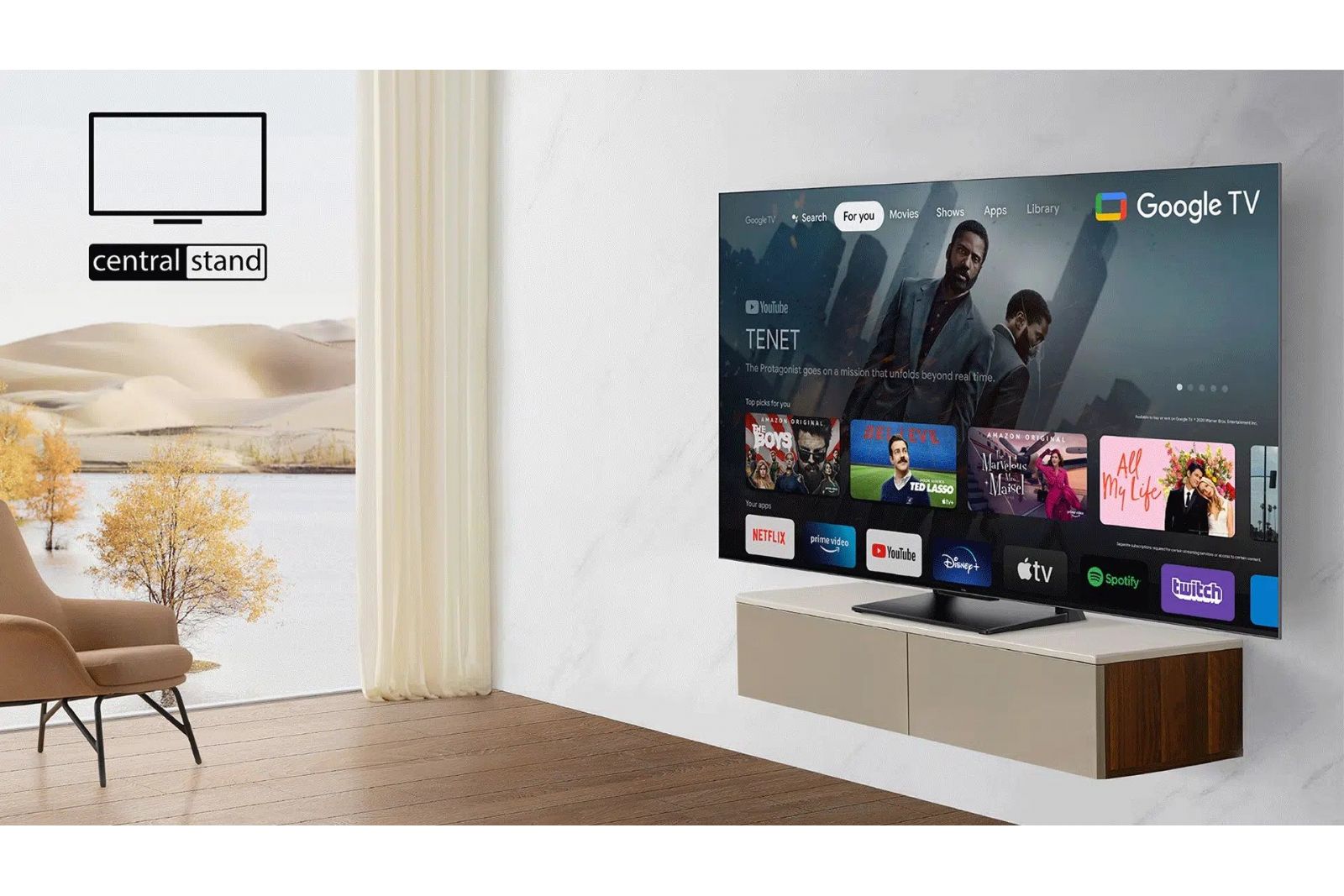 TV-apparater TCL 85C805 QD-Mini LED 4K Google-TV