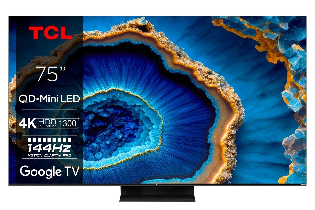 TV-apparater TCL 75C805 QD-Mini LED 4K Google-TV