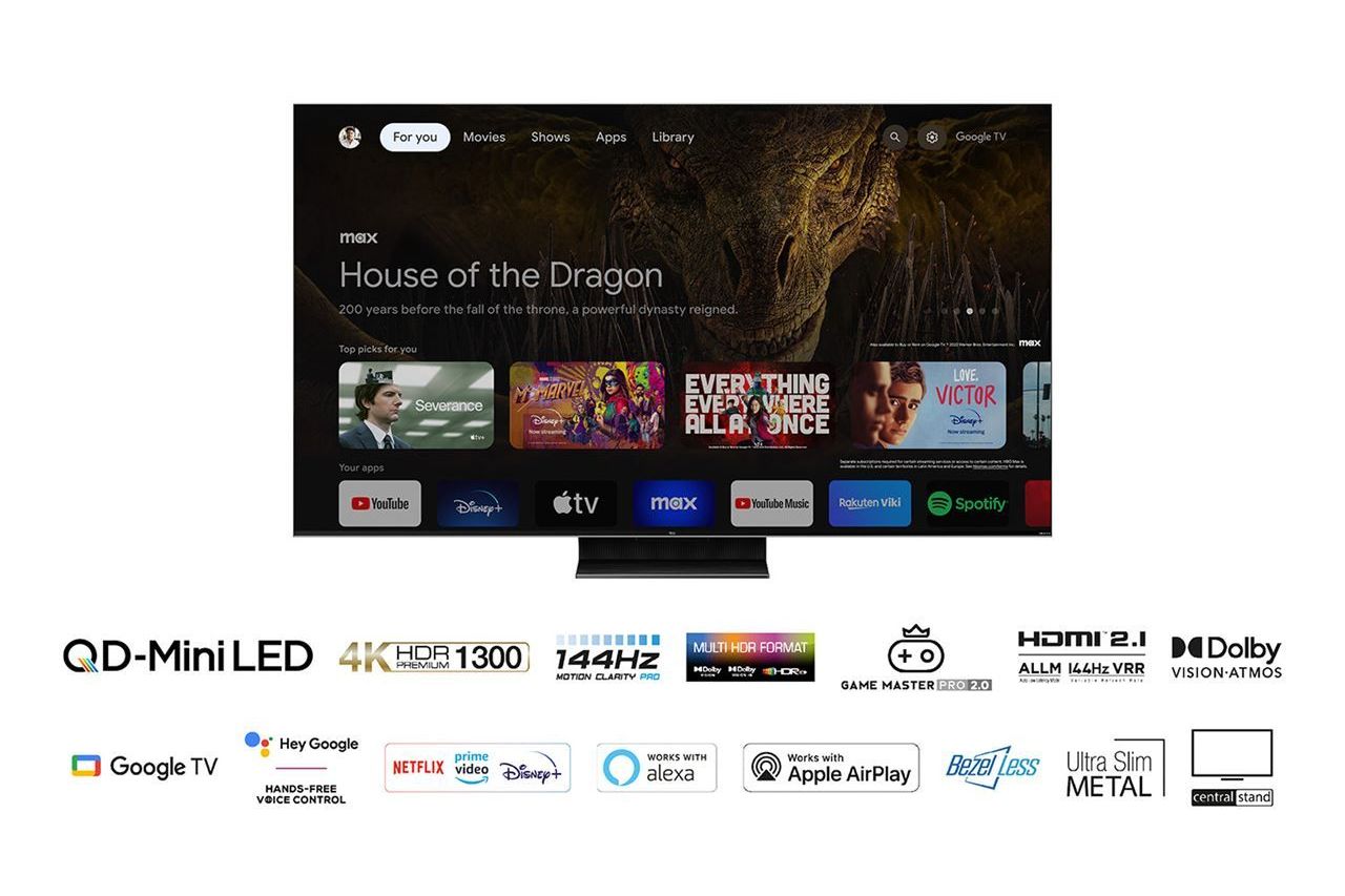 TV-apparater TCL 65C805 QD-Mini LED 4K Google-TV