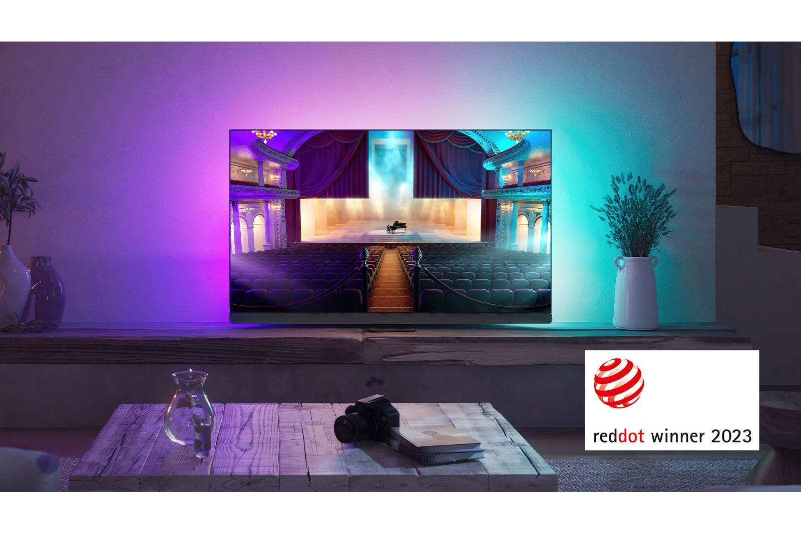 TV-apparater Philips 55OLED908 Ambilight 4K OLED+ Google-TV