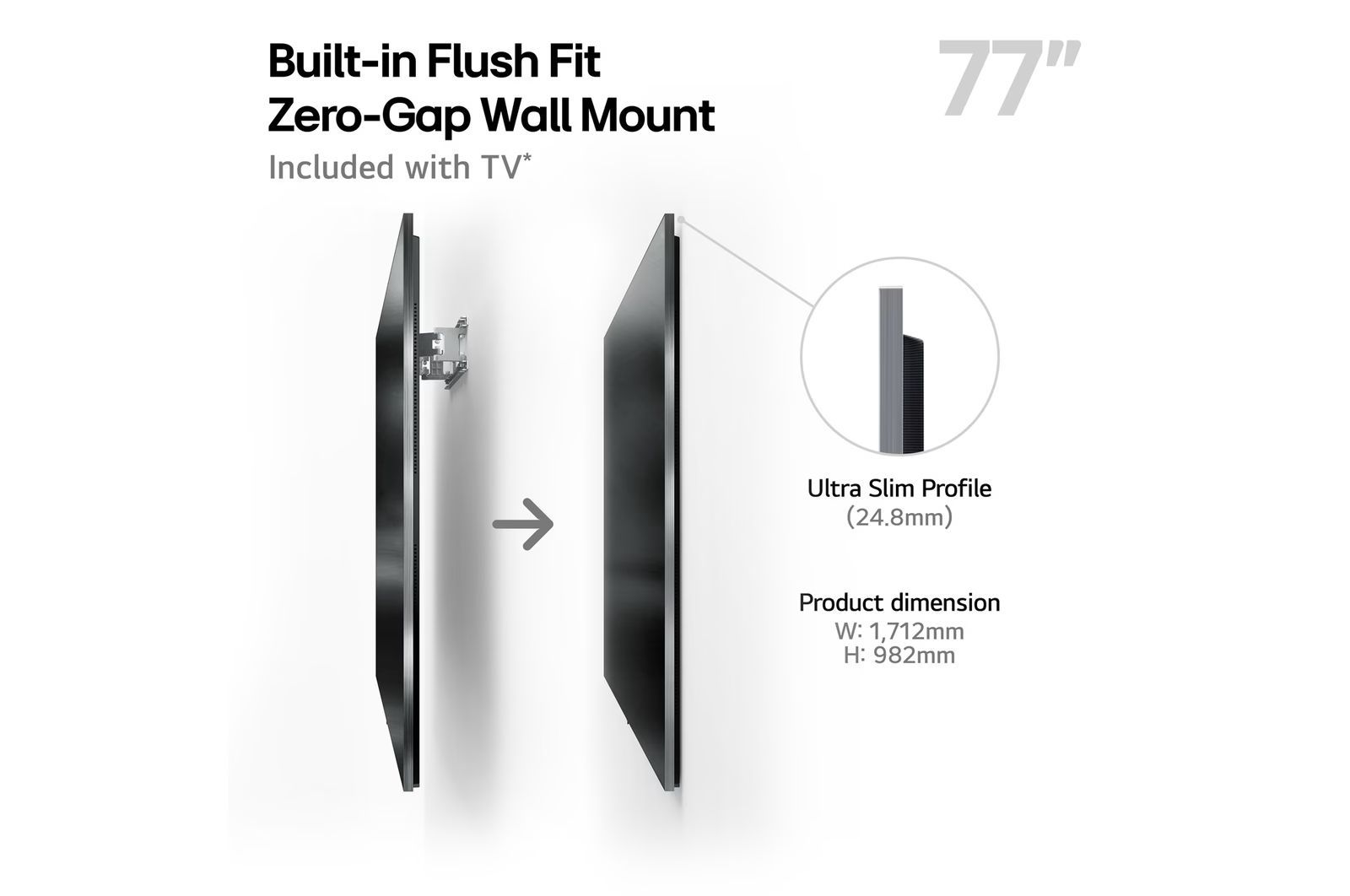 TV-apparater LG OLED77G54LW evo AI G5 4K med väggfäste
