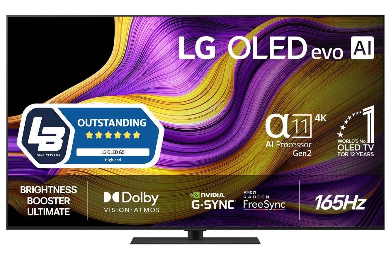 TV-apparater LG OLED55G56LS evo AI G5 4K med bordsstativ