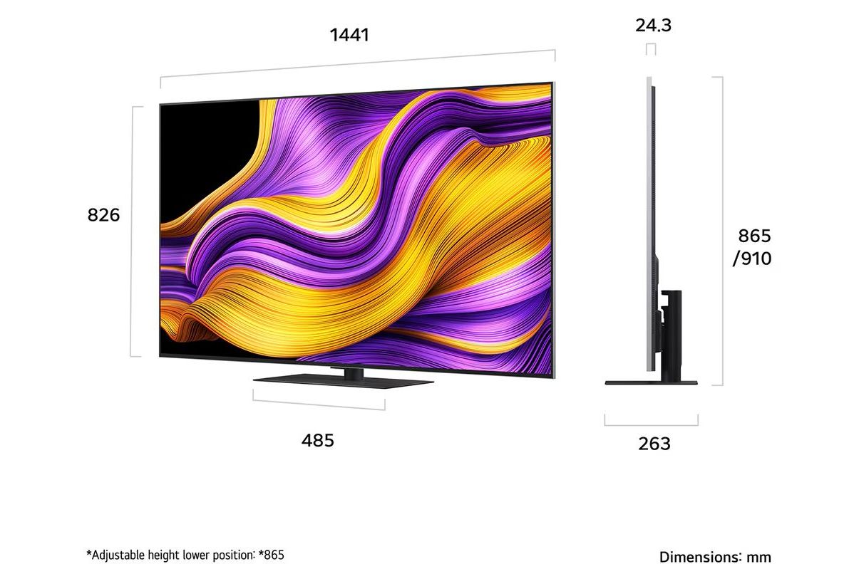 TV-apparater LG OLED65G56LS evo AI G5 4K med bordsstativ