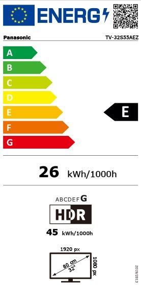 Energibeskrivning för Panasonic TV-32S55 32-tums LED smart-TV
