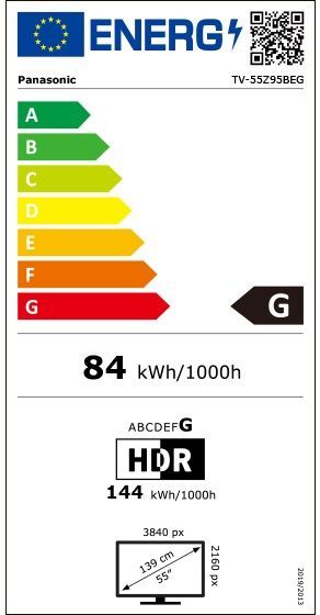 Energibeskrivning för Panasonic TV-55Z95BEG 4K OLED Fire TV 2025