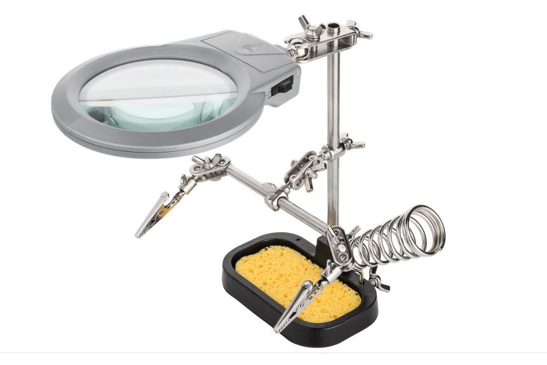 DIY - gör det själv Goobay lödställ med förstoringsglas och hållare