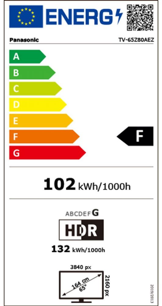 Energibeskrivning för Panasonic TV-65Z80AEZ 4K OLED Fire TV 2024