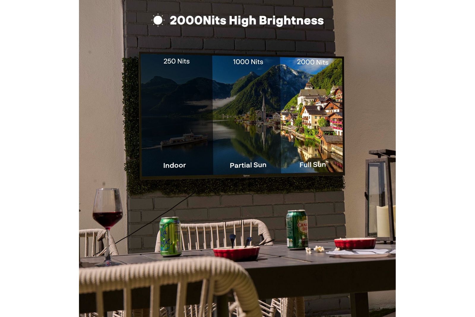 TV-apparater Sylvox Pool Pro 2.0 65-tum Google TV utomhus TV