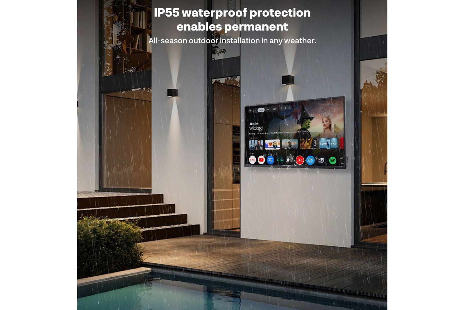 TV-apparater Sylvox Pool Pro 2.0 65-tum Google TV utomhus TV