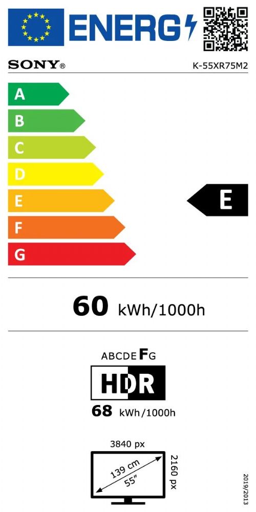 Energibeskrivning för Sony Bravia 7 II 55 tum 4K True RGB Smart-TV