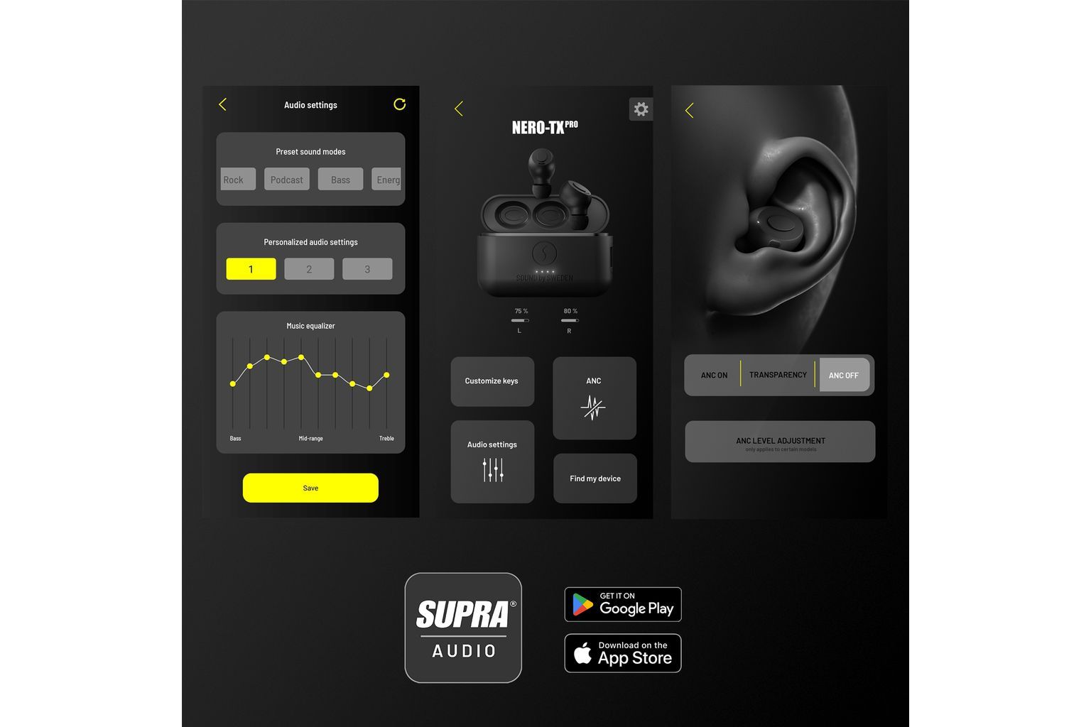 Hörlurar Supra NERO-TX PRO 2nd Gen TWS ANC