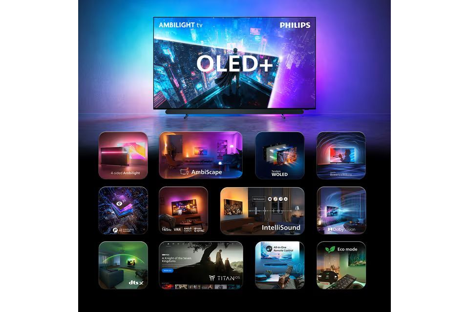 TV-apparater Philips 55OLED911 OLED+ 4K Ambilight-TV (2026)