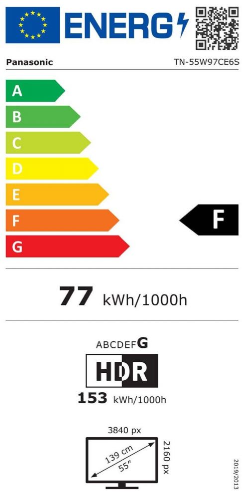 Energibeskrivning för Panasonic TN-55W97CE6S QD-Mini LED Google TV