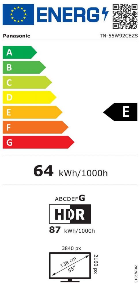 Energibeskrivning för Panasonic TN-55W92CEZS QD-Mini LED Google TV
