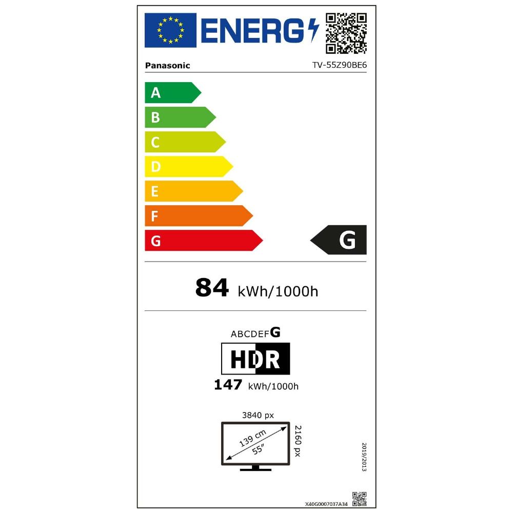 Energibeskrivning för Panasonic TV-55Z90BE6A 4K OLED Fire TV