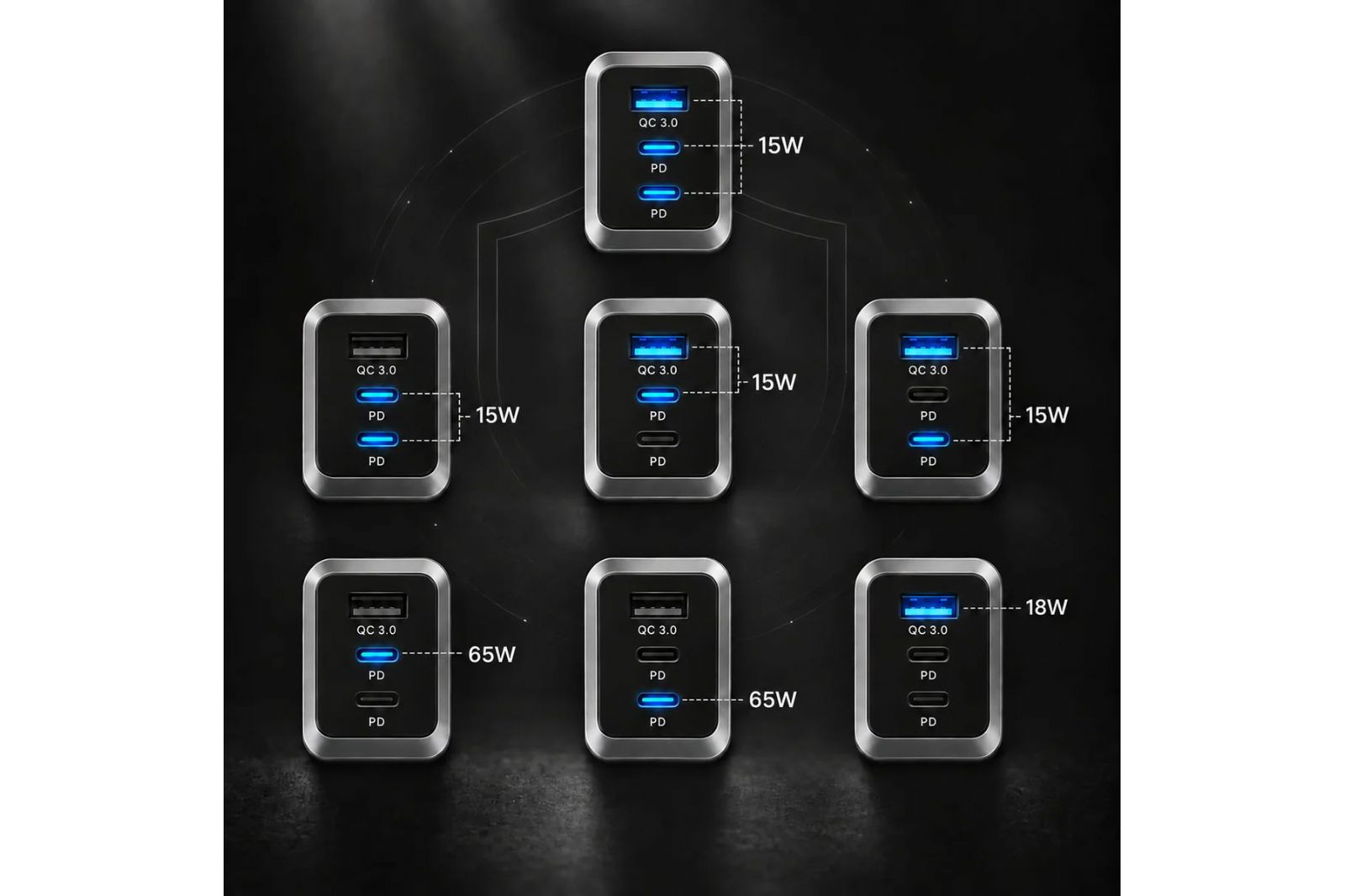 Tillbehör Supra PowerPilot 3-Port GaN Fast Charger 65W