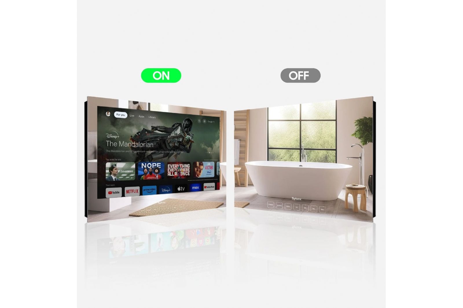 TV-apparater Sylvox Smart Spegel TV 24 tum för badrum